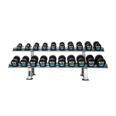 MYO Strength Rubber Dumbbell Sets with PU End Caps - 2.5 kg Increments MYO9859-MYO13598 - IN 2 SHAPE