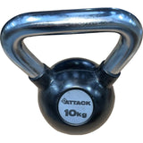 Attack Fitness Chrome Handle Rubber Kettlebell 4-24kg