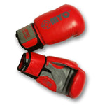 MYO Strength Boxing Gloves/Pads Red/Grey Leather -12/14/16oz MYO9389-MYO9391 - IN 2 SHAPE