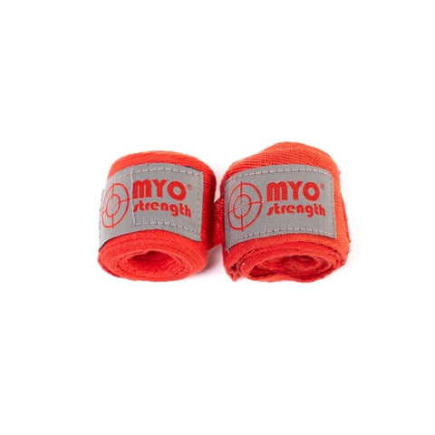 MYO Strength Boxing Accessories Hand Wrap – Red – 100% Cotton 2.5m MYO9777