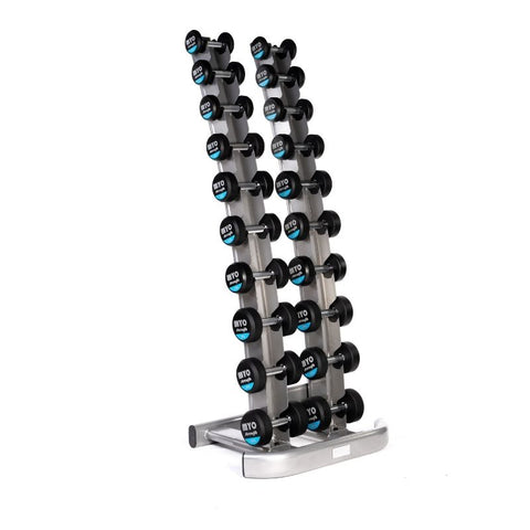 MYO Strength Rubber Dumbbells with PU End Caps - 1 - 10kg (1kg inc / 10 pairs set) MYO9858